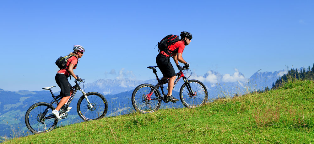 Mountainbiken in der Bergen von Kirchberg und Kitzbühel